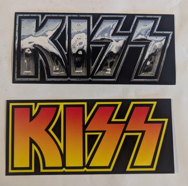 KISS Eric Singer Owned LOGO Lot of 2 Unused Merch Head Sticker  Personal Collection