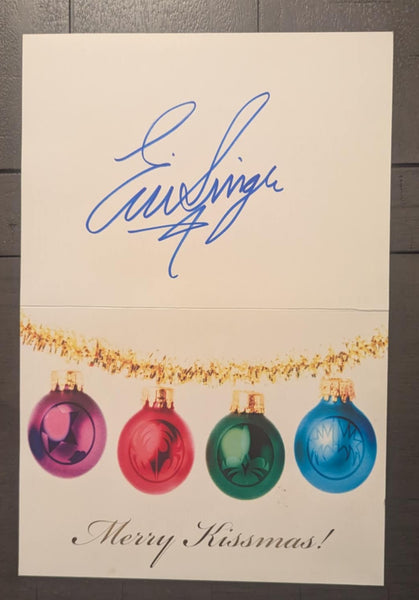 KISS Eric Singer Owned and Signed Unused Christmas Card  Personal Collection