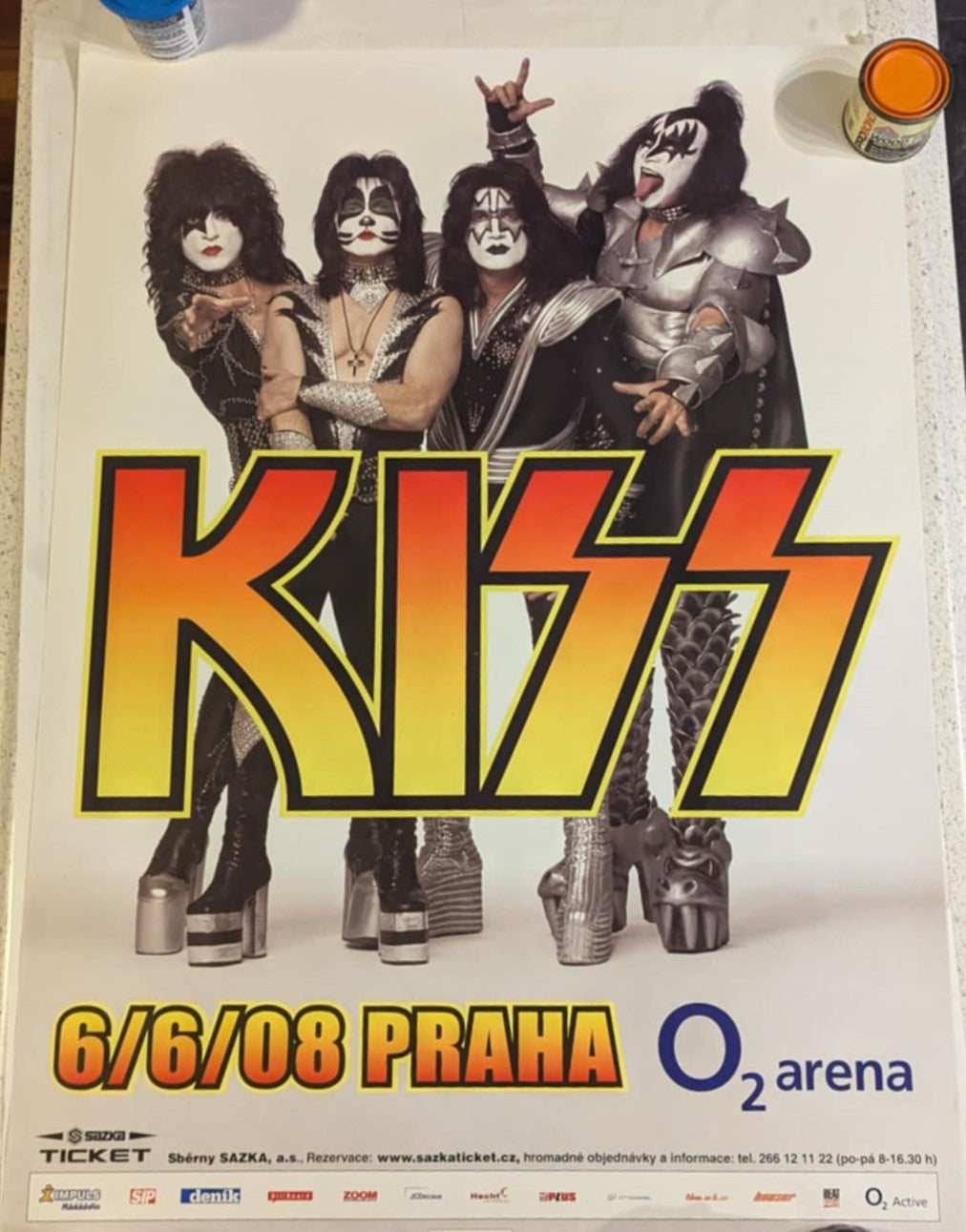 KISS Eric Singer Personally Owned PRAGUE 6-6-2008 Alive 35 Tour Poster O2 Arena