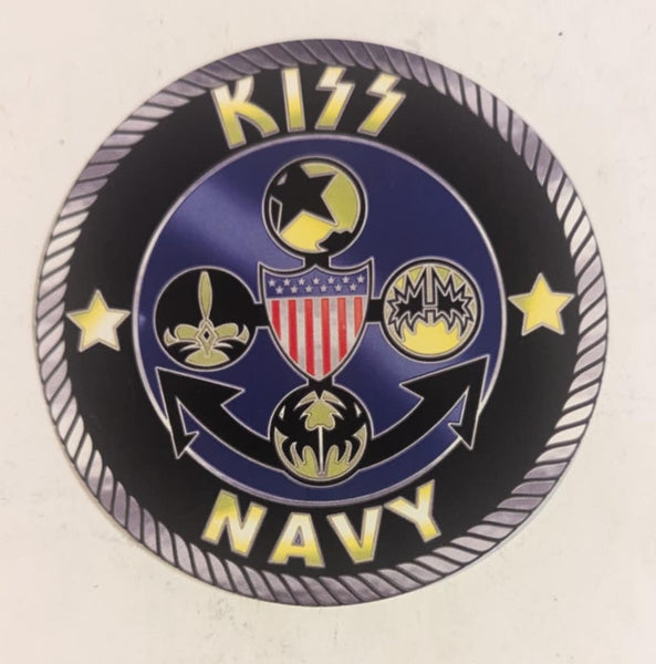 Eric Singer Owned KISS Kruise KISS NAVY Unused Merch Head Sticker Personal Collection