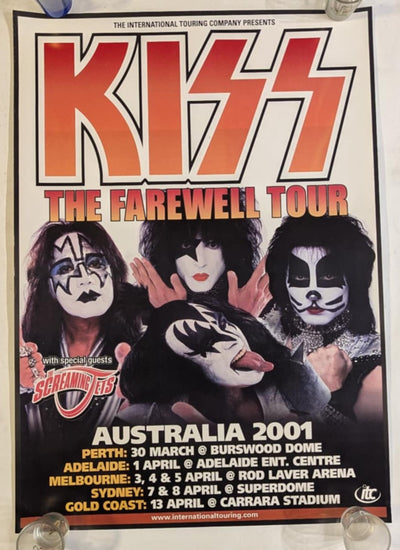 KISS Eric Singer Personally Owned AUSTRALIA 2001 Tour Poster Farewell Tour