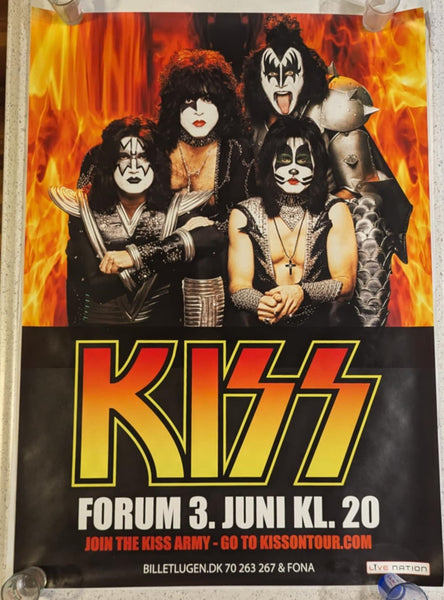 KISS Eric Singer Personally Owned June 3 2008 COPENHAGEN DENMARK Alive 35 Tour Poster