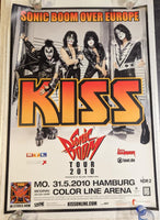 KISS Eric Singer Personally Owned HAMBURG 5-31-2010 Sonic Boom Over Europe Tour Poster FIRST TIME ERIC SANG BETH