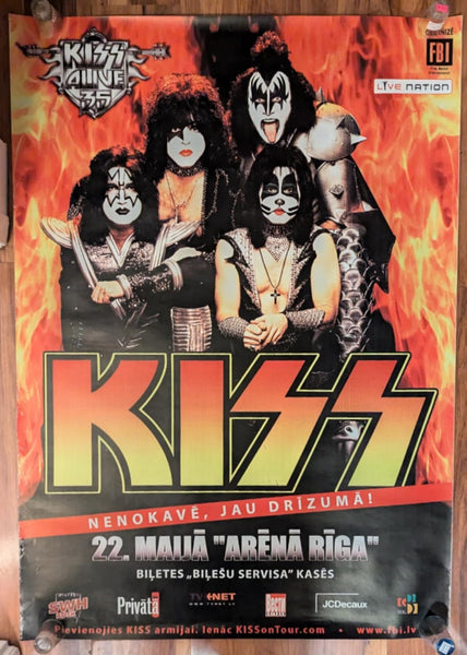 KISS Eric Singer Personally Owned 5-22-2008 RIGA LATVIA GIANT Alive 35 Tour Poster