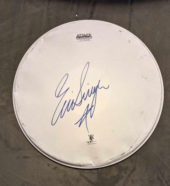 KISS ERIC SINGER 13" SNARE HEAD DRUMHEAD Blue Signature #3