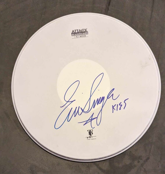 KISS ERIC SINGER 13" SNARE HEAD DRUMHEAD Blue Signature