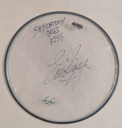 11-13-2023 SASKATOON Eric Singer Signed EOTR 14" DRUMHEAD KISS