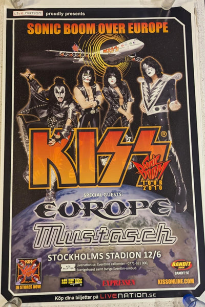 KISS Eric Singer Personally Owned STOCKHOLM 6-12-2010 Sonic Boom Over Europe Tour Poster