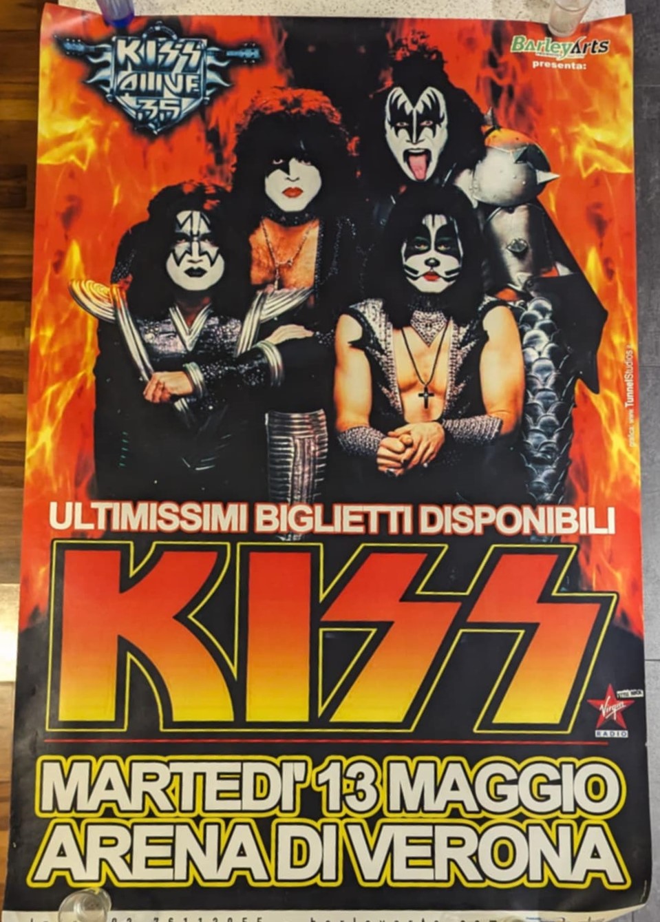 KISS Eric Singer Personally Owned May 13 2008 VERONA Alive 35 Tour Poster