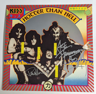 KISS PAUL STANLEY and ACE FREHLEY Signed HOTTER THAN HELL LP Autograph