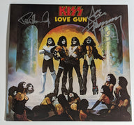 KISS PAUL STANLEY and ACE FREHLEY Signed LOVE GUN LP Silver Signatures KISS