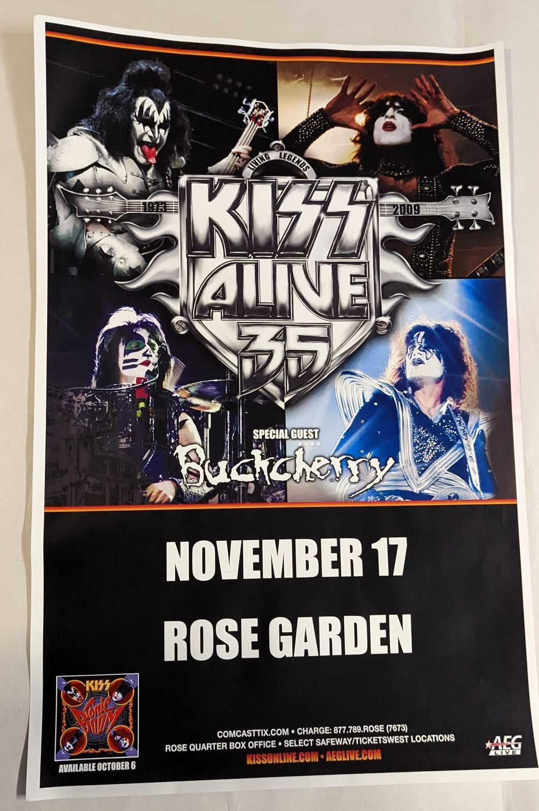 KISS ALIVE 35 TOUR 11-17-09 PORTLAND OR USA Original CONCERT SHOW POSTER